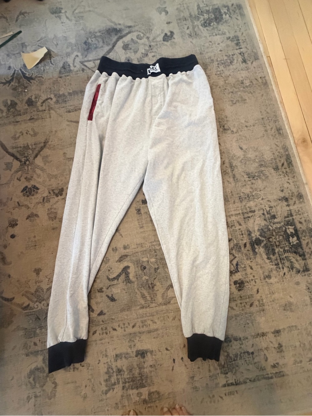 Kids Light Gray Jogger Sweatpants with Black Trim